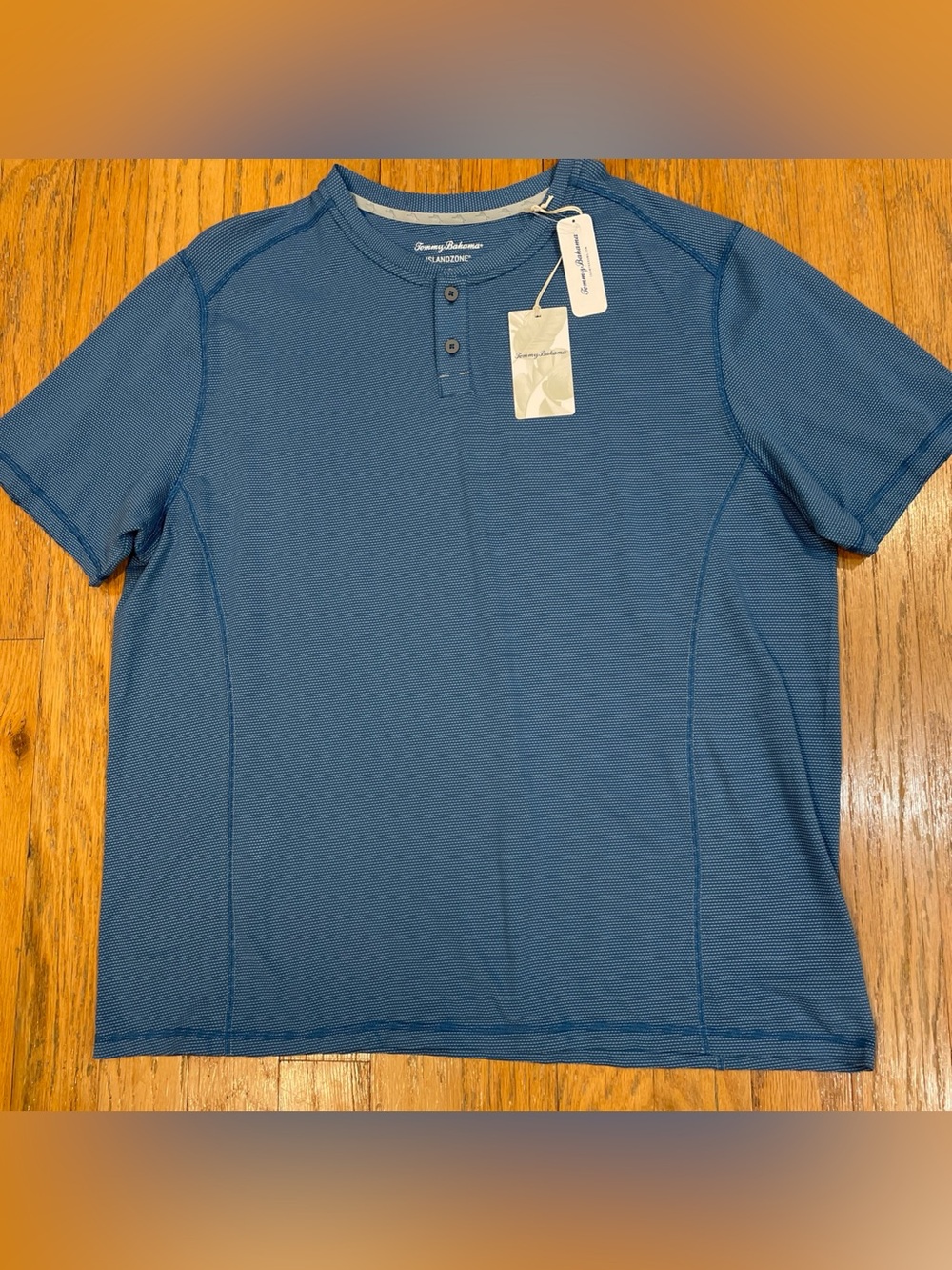 Tommy Bahama Men's L, XXL Short Sleeve Weekend Player Henley Shirt  Blue NEW